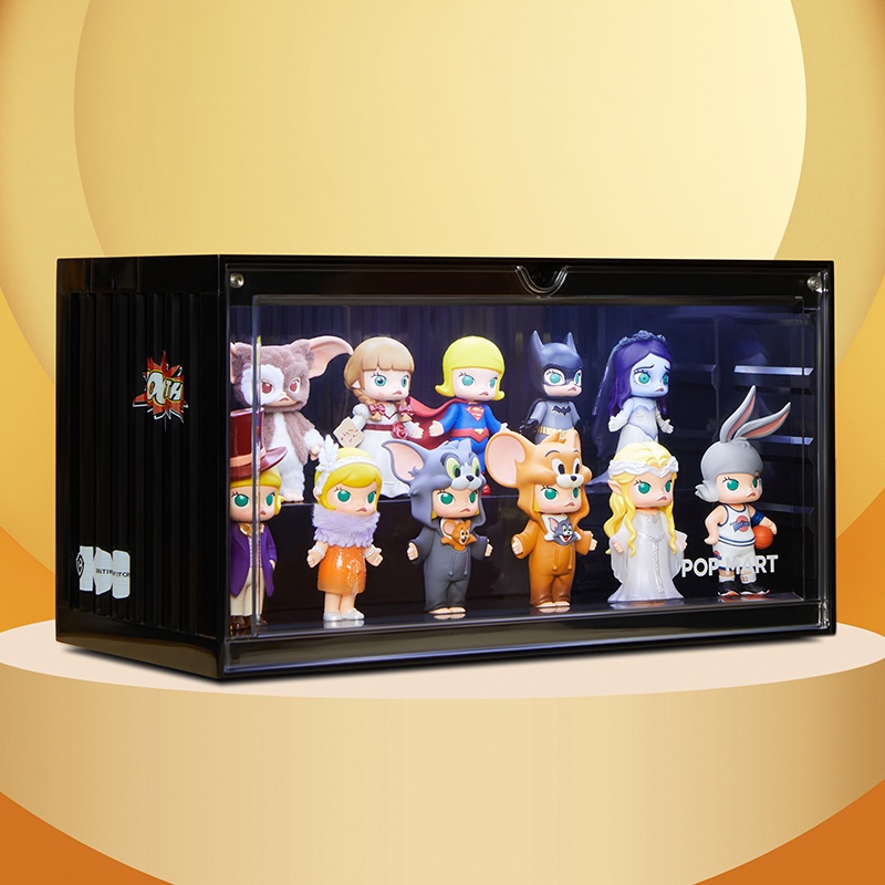 潮玩熊家 POPMART泡泡瑪特 MOLLY × 華納一百週年系列-集裝箱發光手辦展示盒道具玩具創意禮物盲盒