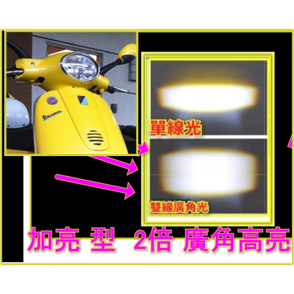 台灣現貨vespa ET8 ET4 h7偉士牌 小鋼炮 魚眼大燈 爆亮款LED大燈 Hs1車燈 H17機車 H6 摩托車