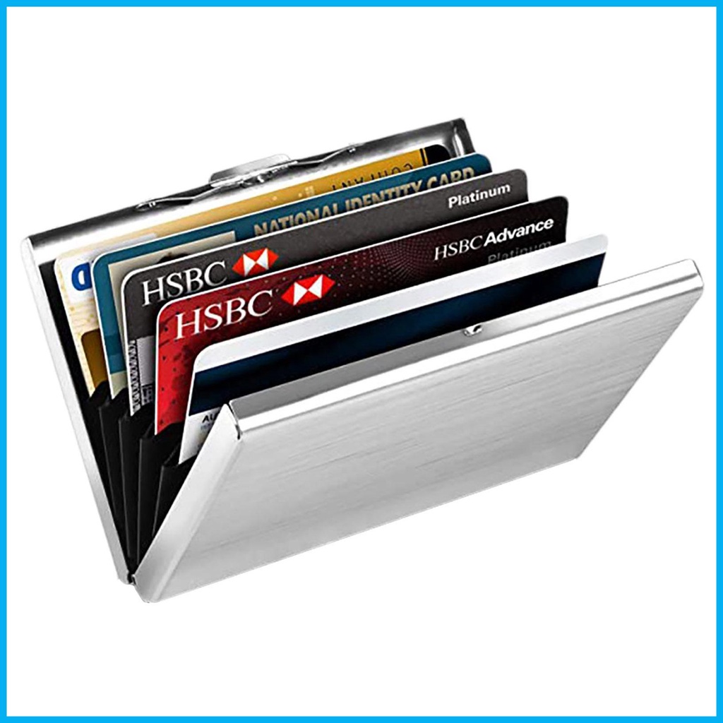 Rfid 屏蔽卡夾商務金屬信用卡保護套硬殼鋁合金防磁錢包 hjuth
