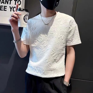 T恤男 3D 立體ON字母 韓版緊身短袖 男生 上衣