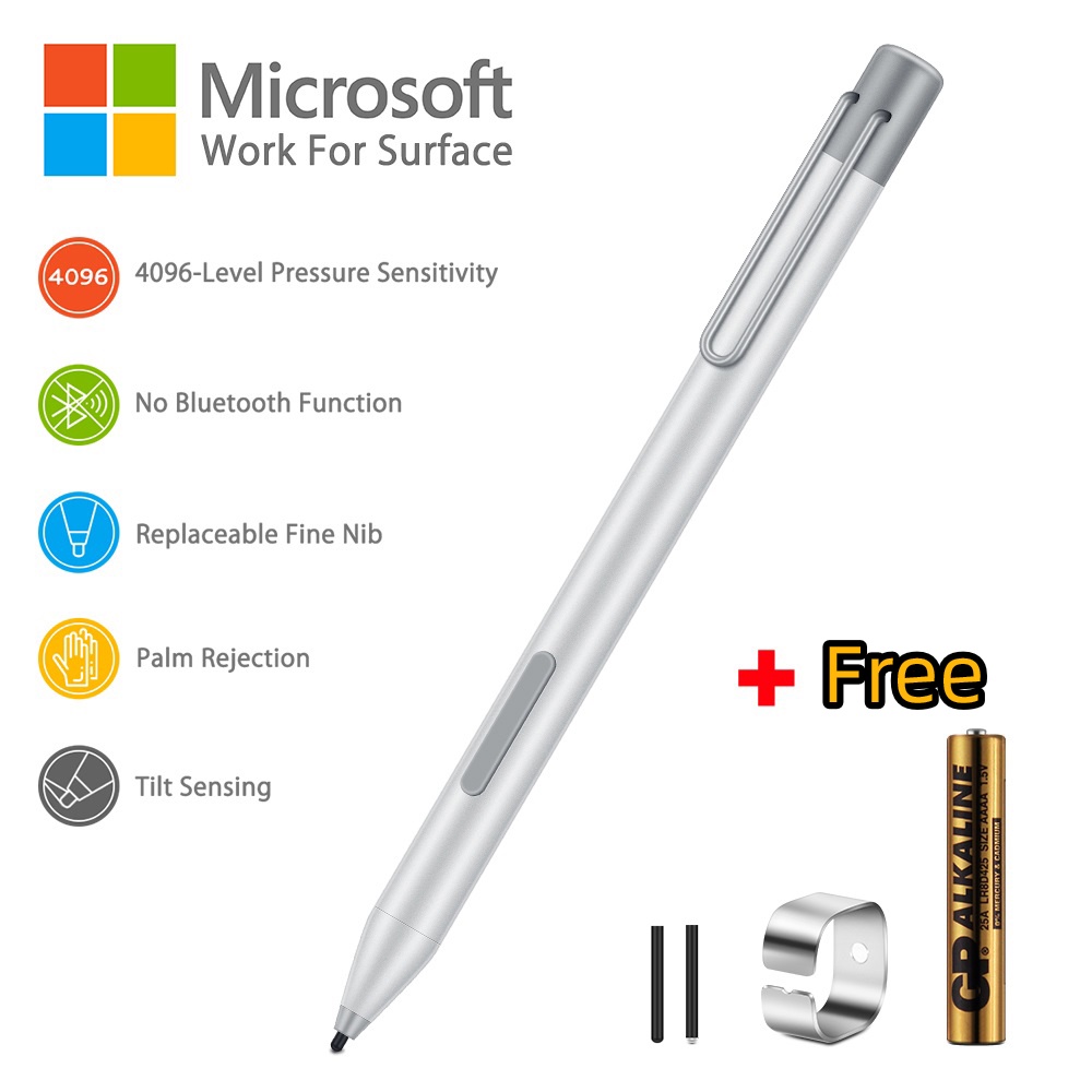 微軟4096 級壓力觸控筆,適用於 Surface Pro 3 4 5 6 7 8 X Go Laptop Book