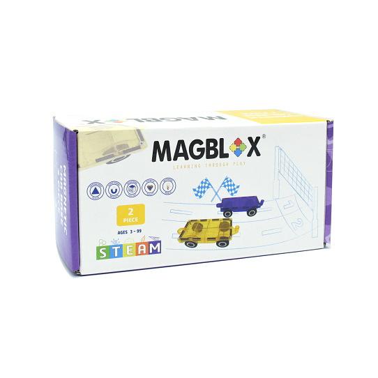 澳洲 Magblox® 美學磁力片/ 2 pcs/ 磁力車車/ 繽紛黃紫 eslite誠品