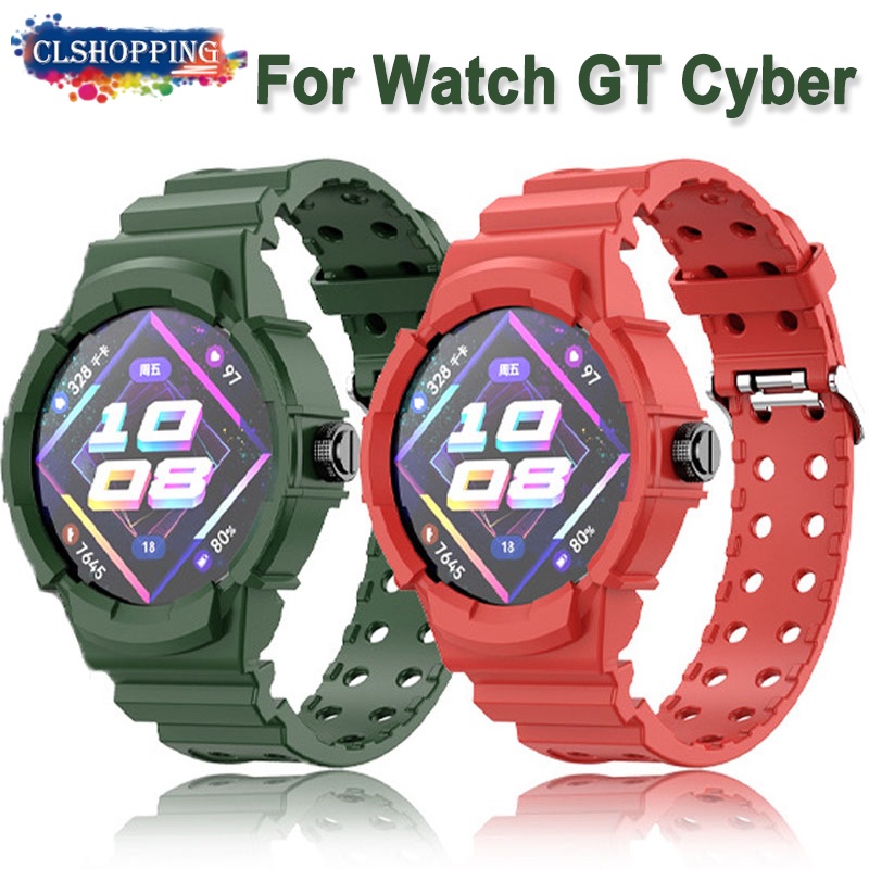 錶帶兼容華為 Watch GT Cyber​​ 帶錶帶的矽膠堅固保護殼