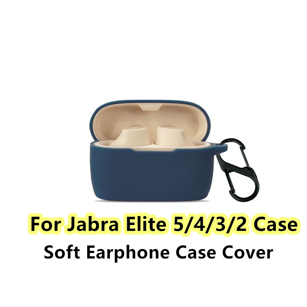 [有貨]適用於 Jabra Elite 2 Case 純深藍色適用於 Jabra Elite 5 4 3 外殼軟耳機保護