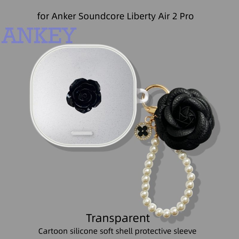 適用於 Anker Soundcore Liberty Air 2 Pro 透明保護套山茶花耳機矽膠套耳塞軟保護耳機耳機