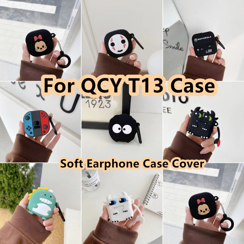 現貨! 適用於 QCY T13 外殼時尚卡通系列適用於 QCY T13 外殼軟耳機外殼保護套