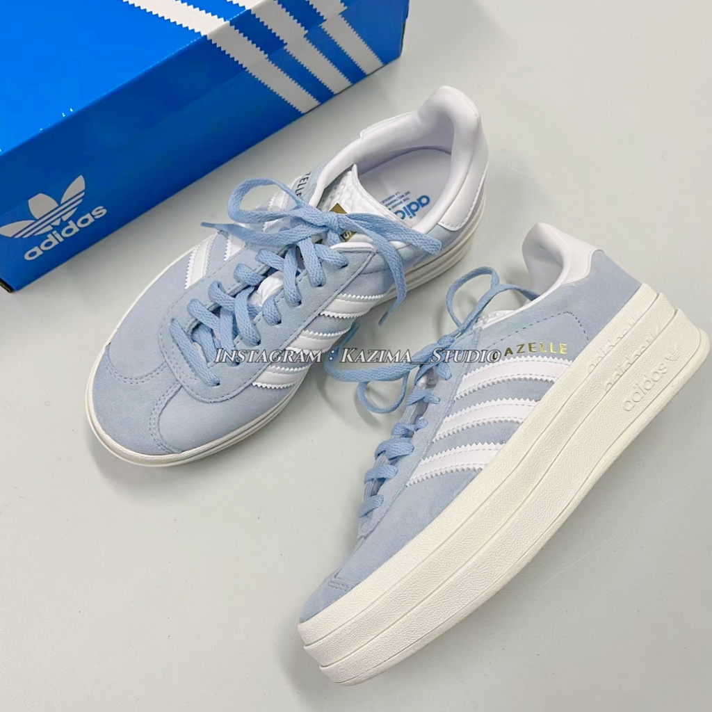 Kazima｜現貨 Adidas 愛迪達 Gazelle Bold 粉藍 水藍 淡藍 寶寶藍 厚底 厚底鞋 ID6991