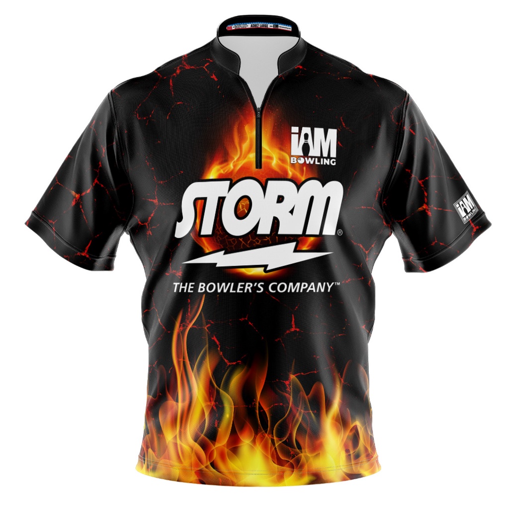 Storm DS 保齡球球衣 - 設計 1540-ST 3D 拉鍊領保齡球襯衫 DIY 名稱