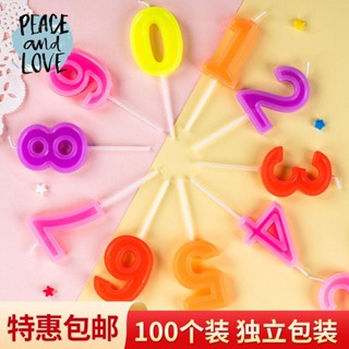 痘痘媽雜貨大批發💘100個裝數字蠟燭生日蛋糕裝飾無煙小蠟燭兒童創意浪漫派對蠟燭