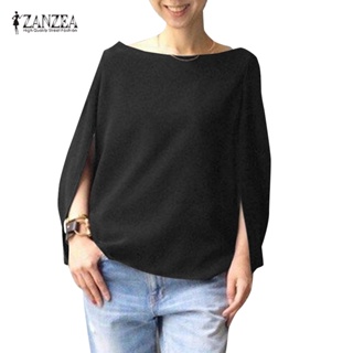 Zanzea 女式韓版純色船領蝙蝠袖無袖針織 T 恤