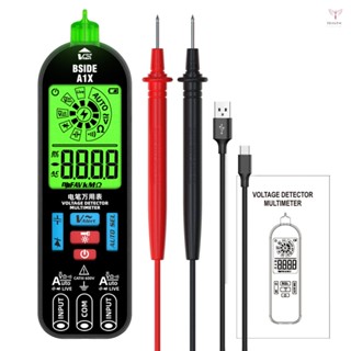 BSIDE手持式數字萬用表電測筆專業耐壓二極管測試儀火線識別錶帶自動關機帶手電筒功能