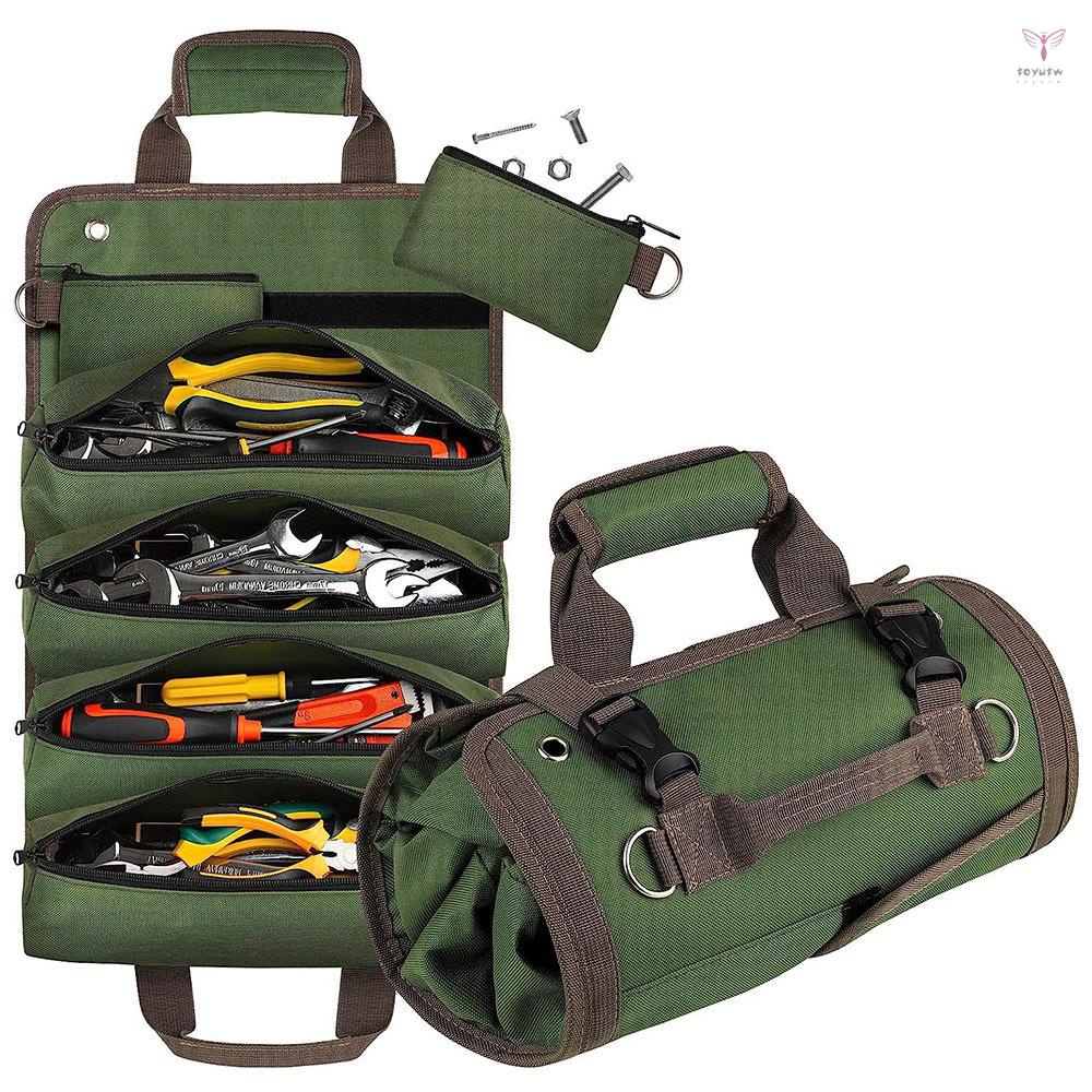 牛津布工具手提袋多用途工具收納袋，帶 6 個口袋，適合家庭專業工具設備存儲