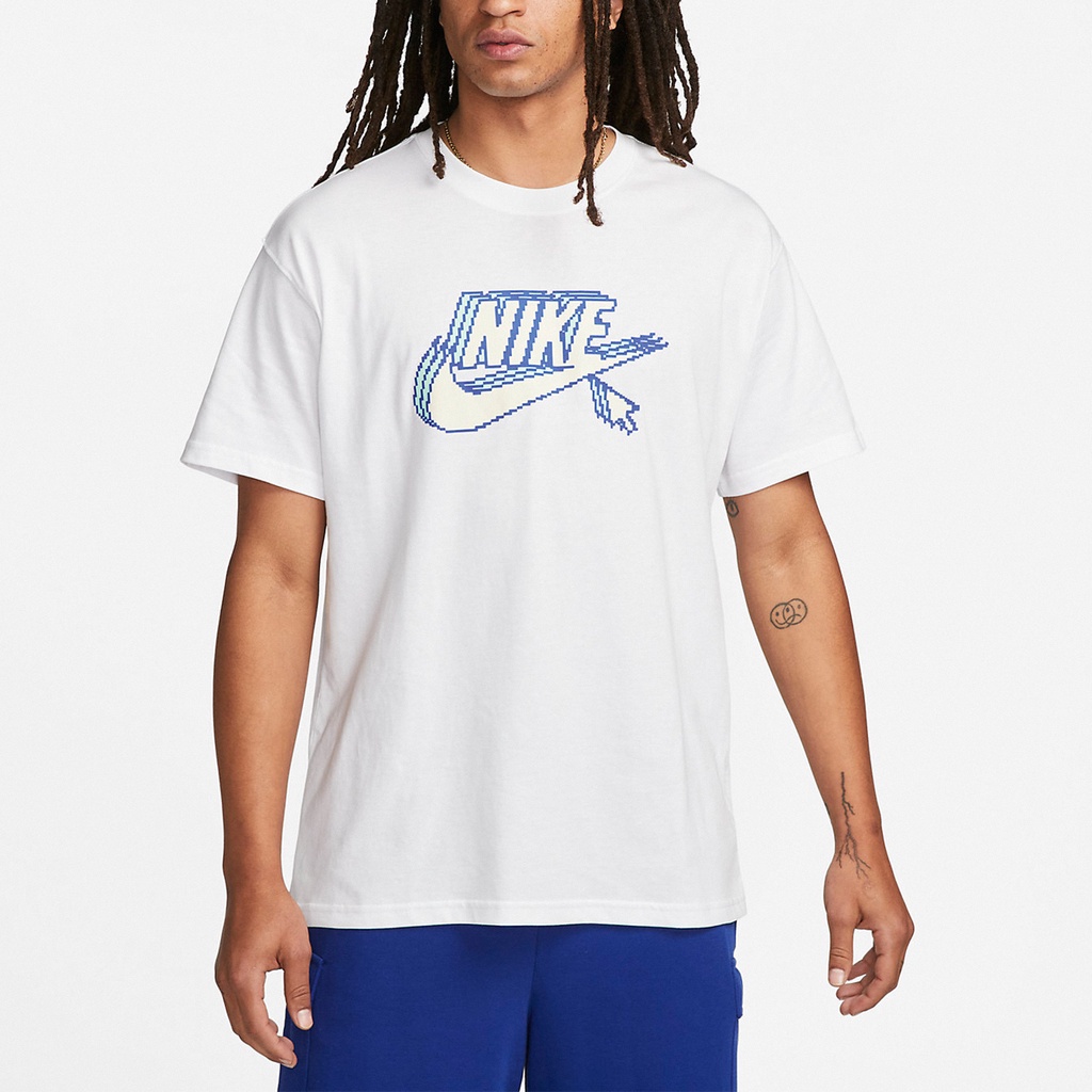 Nike 短袖 NSW Tee 男款 白 短T 像素 鋸齒 游標 大LOGO 【ACS】 FD1297-100