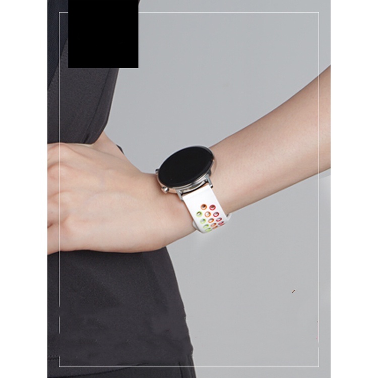 SAMSUNG 適用於三星 Galaxy Watch 6 5 4 40MM 44MM Watch 6 經典矽膠錶帶透氣雙