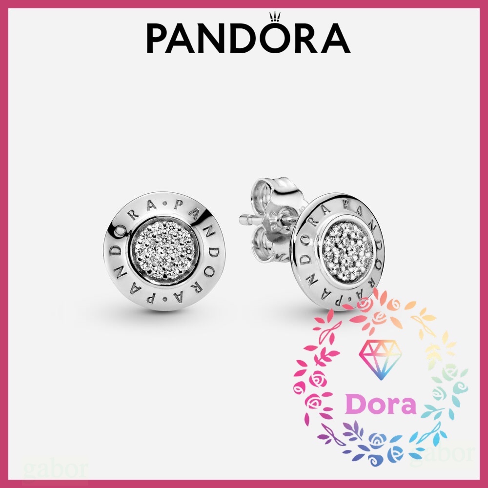 Dora Shop❤ Pandora潘朵拉 Logo 璀璨針式耳環  情侶 情人節 禮物290559CZ