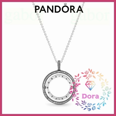 Dora Shop❤ Pandora潘朵拉 徽標圓形項鍊  情侶 祝福 情人節 禮物397410CZ-60