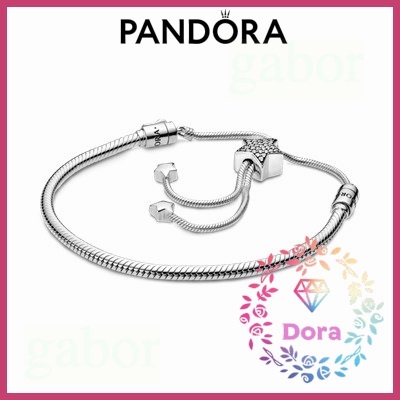 Dora Shop❤ Pandora潘朵拉 Moments 密鑲星星和蛇鏈滑動手鍊 598528C01-2