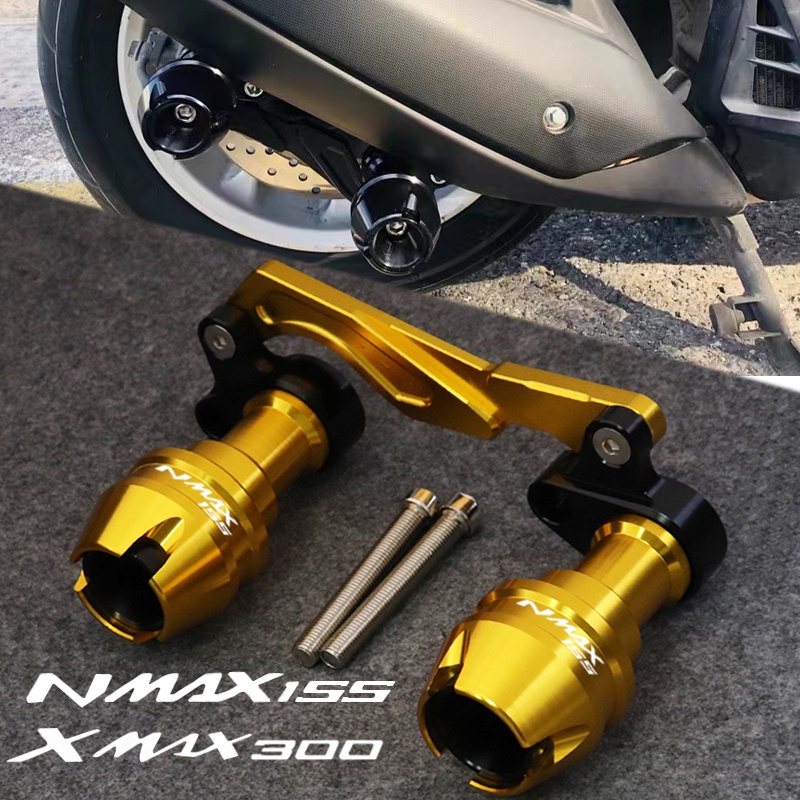 適用雅馬哈XMAX300改裝配件NMAX155前輪防摔球排氣管防摔保險護槓
