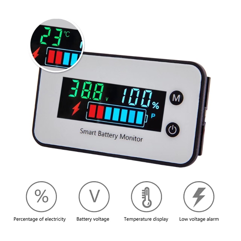 Pcf* 升級版電池表 7-100V 電壓測試儀,帶蜂鳴器警報,適用於汽車高爾夫