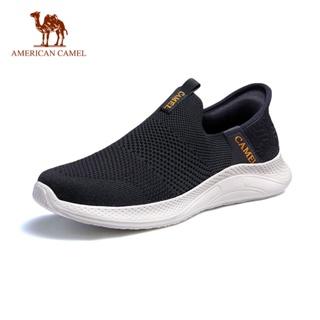 American CAMEL 男士運動鞋夏季透氣薄款步行網鞋一腳蹬