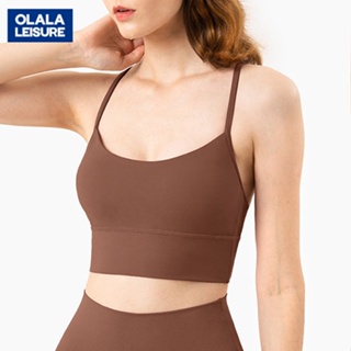 Olala Leisure 新款簡約Y字美背裸感瑜伽內衣女 吊帶背心小可愛式健身運動內衣