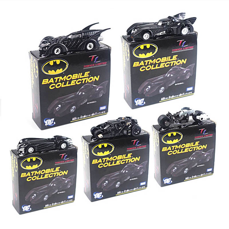 Tomica 金屬蝙蝠車汽車模型收藏品兒童禮品玩具蝙蝠俠戰車全套英雄蝙蝠俠摩托車迷你模型