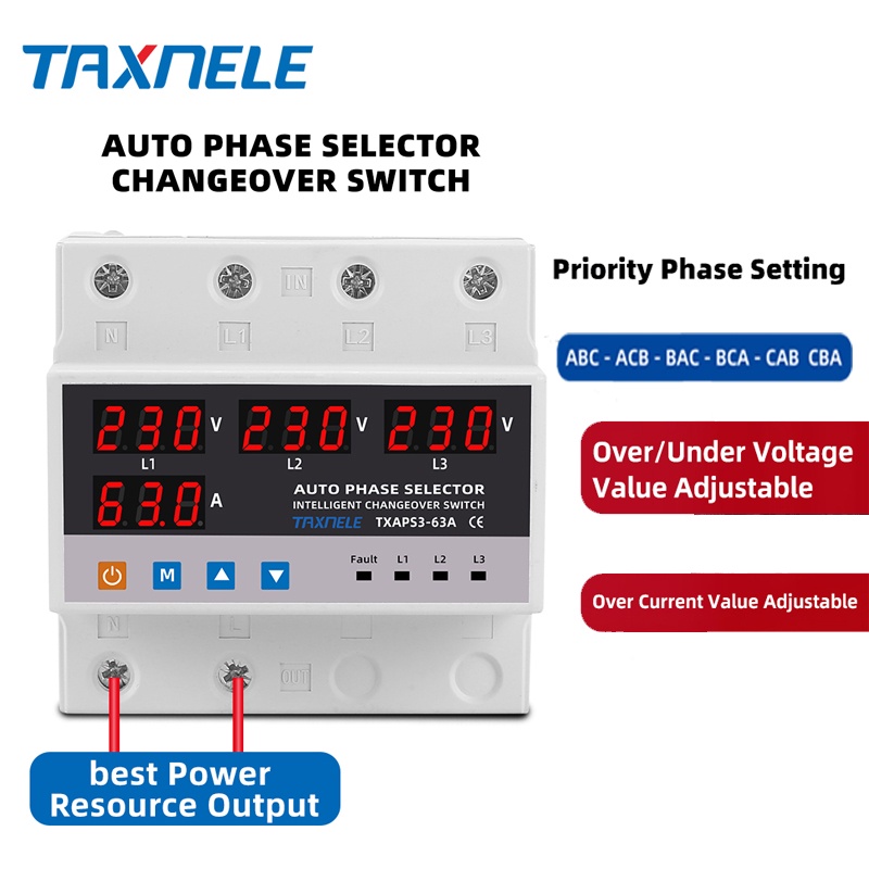 過欠壓保護器 ATS 自動轉換開關相選擇器不間斷電源 63A 100A 過流限制器