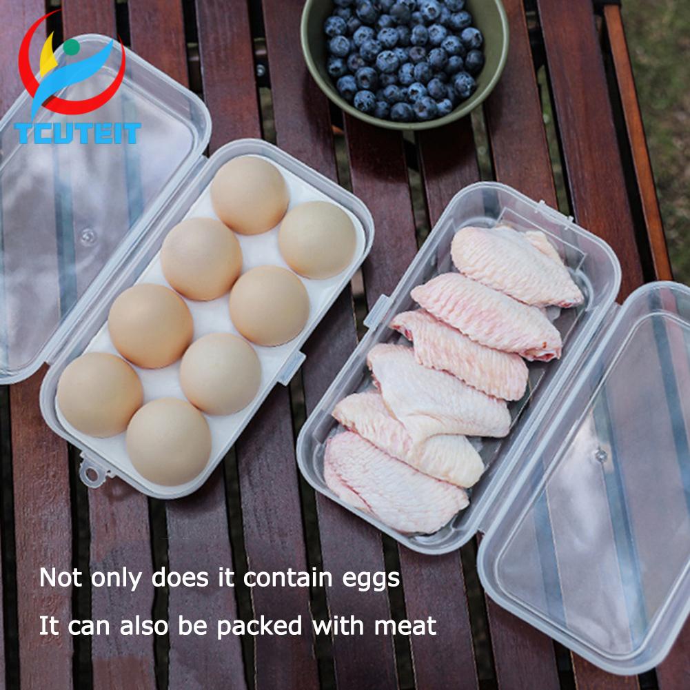 [Tcuteit.tw] 戶外雞蛋收納盒帶蛋託防震便攜透明塑膠盒8格4格3格美妝蛋包裝盒
