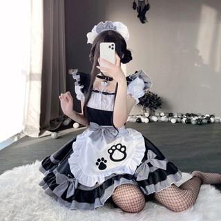 日系女僕裝 cos可愛洋裝 女傭軟妹洋裝 貓咪二次元服裝 蘿莉塔 cosplay服裝 lolita洋裝