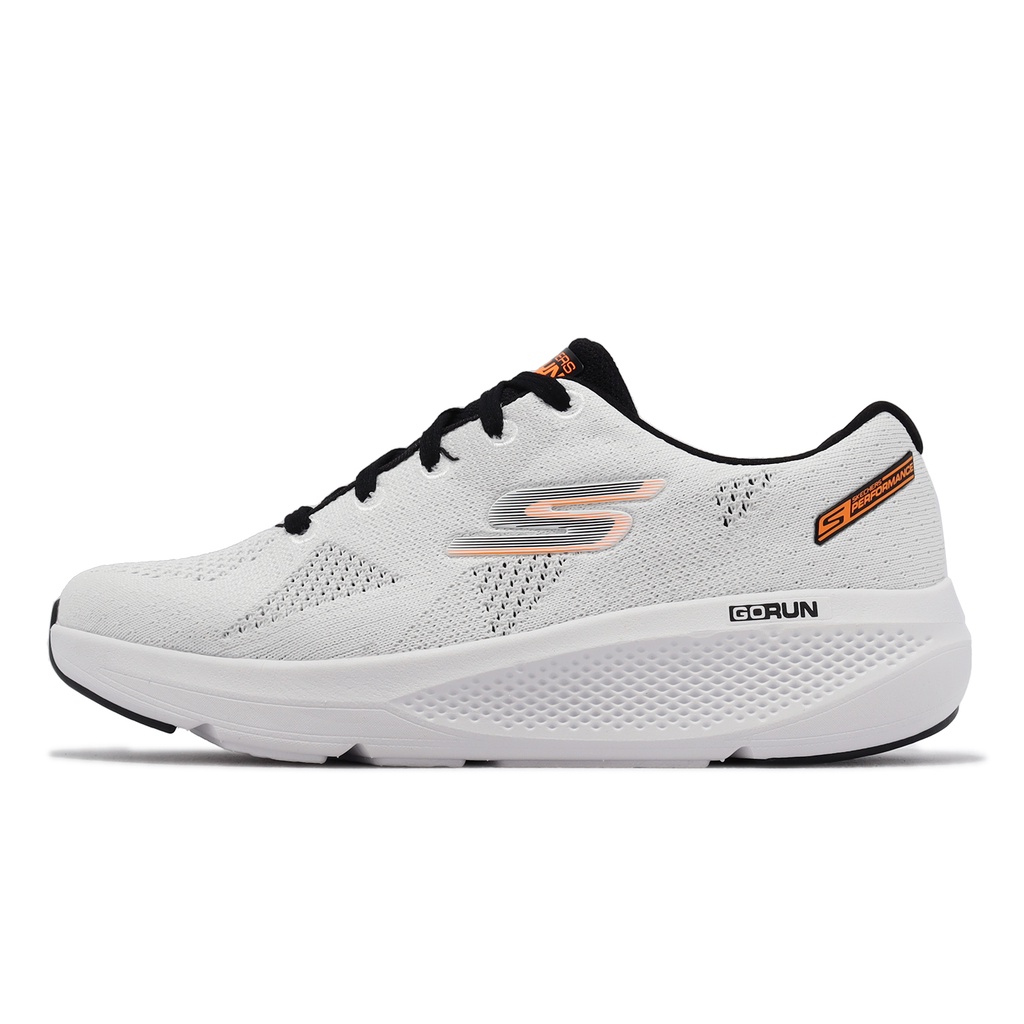 Skechers 慢跑鞋 Go Run Elevate 白 黑 橘 避震中底 男鞋 路跑【ACS】 220330WTBK