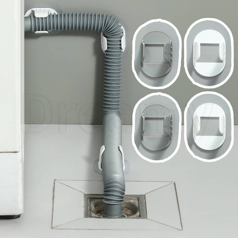 自粘式熱水器收納夾/家用軟管支架適用於30-38mm/免打孔洗衣機水管夾架/浴室排水管固定扣