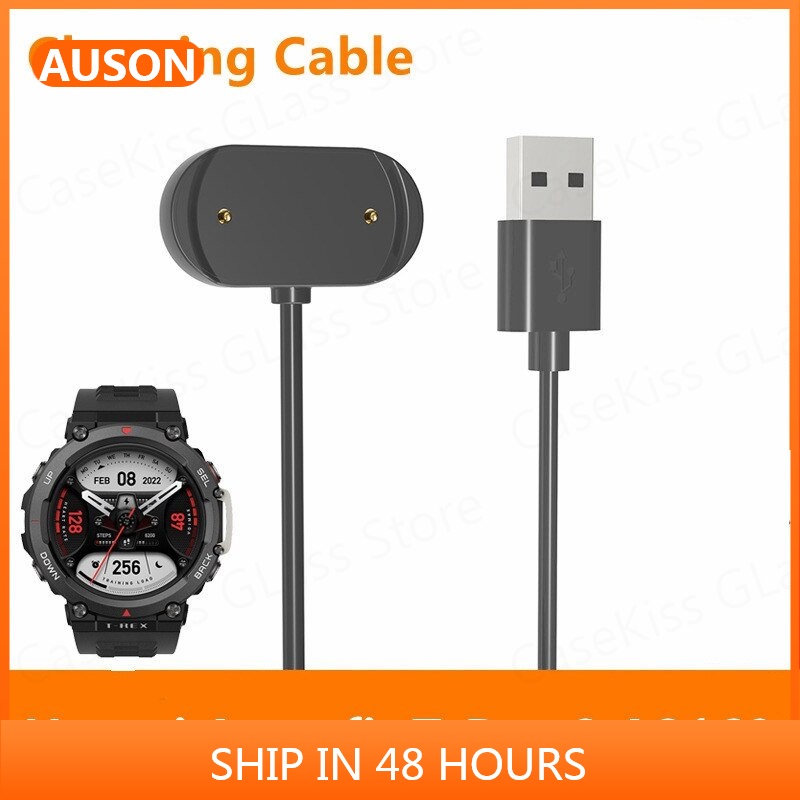適用於 Huami Amazfit T-Rex 2 A2169 智能手錶充電器適配器磁性充電座的 USB 充電線, 用於