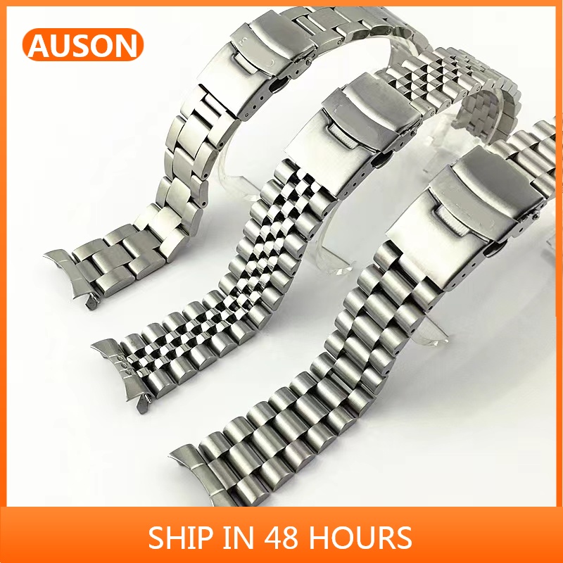 適用於精工錶帶彎曲末端不銹鋼銀色 20 22mm 錶帶錶帶手鍊, 適用於 SRPD SKX007/009手錶