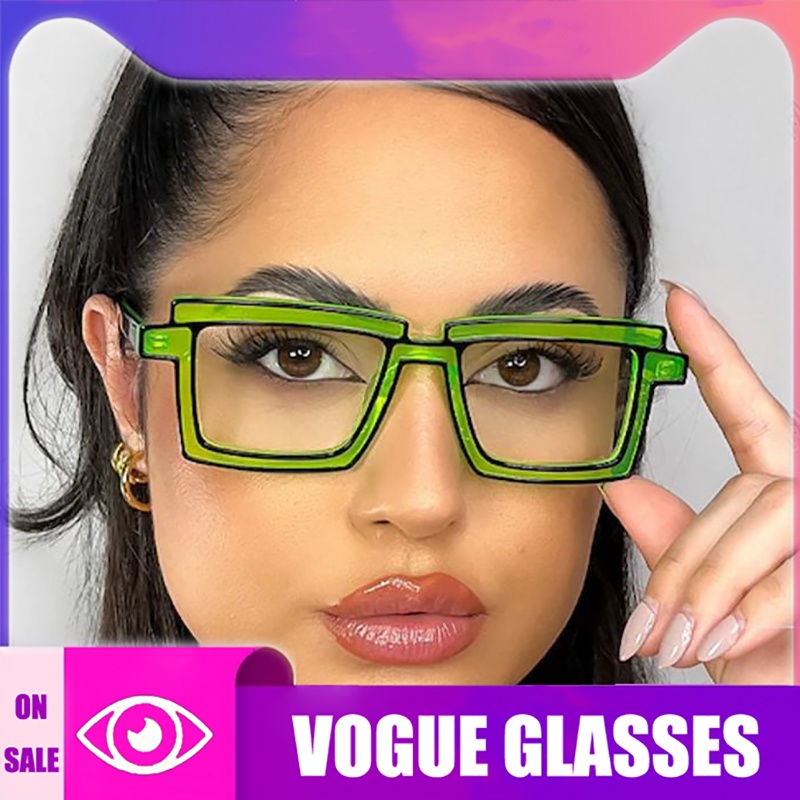 2023 新款時尚 Pixiv Mosaic TR90 鏡框方形女式男士防藍光個性酷眼鏡