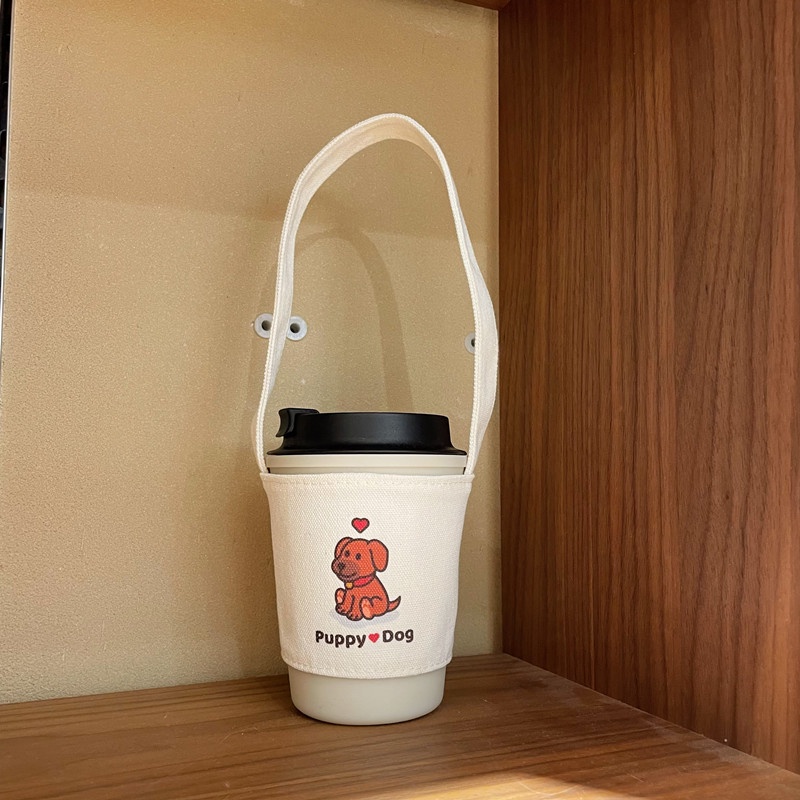 【客製化】【杯套】帆布奶茶 飲料提袋 婚禮杯袋 客制logo 環保咖啡 手搖杯套 卡通文字 訂製