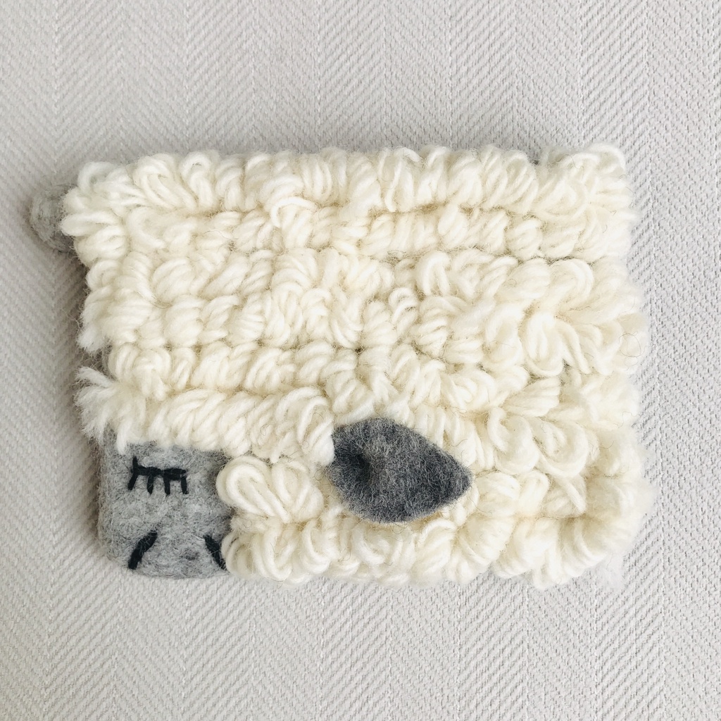 尼泊爾手工羊毛氈 小羊綿羊卡通零錢包卡包耳機包口紅包
