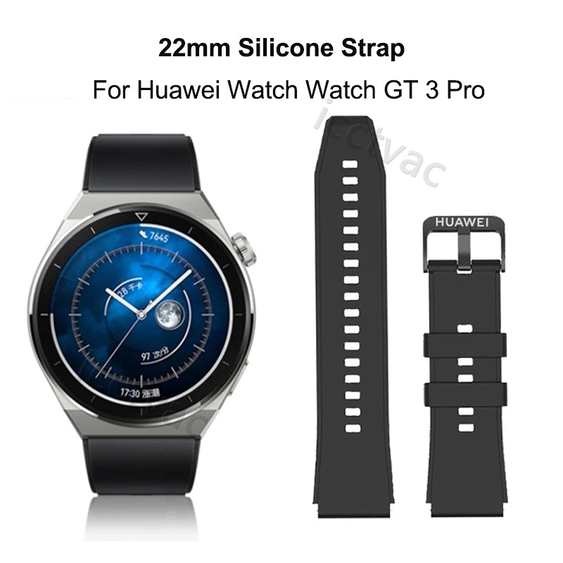 22mm 氟橡膠錶帶 適用華為手錶 Watch GT 3 2 Pro 46mm 運動錶带 GT2 GT3 GT2e