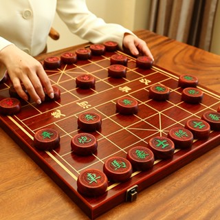 ✿免運費✿國際象棋 棋盤 象棋中國象棋 兒童實木帶木質棋盤 學生成人大號 便攜式套裝 櫸木棋子