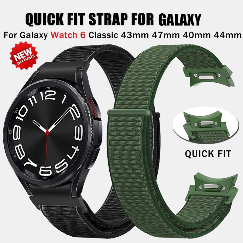 SAMSUNG 快速可拆卸尼龍環帶運動腕帶適用於三星 Galaxy Watch 6/5/4 40mm 44mm Gala
