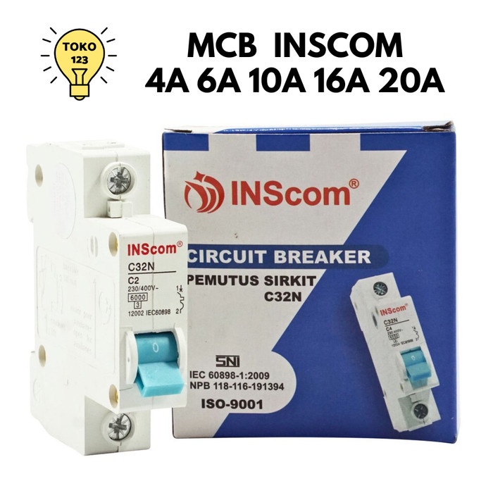 Inscom MCB C32N 1相4A 6A 10A 16A 20A斷路器1P SNI
