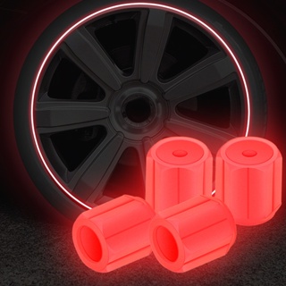 4 件裝通用熒光汽車輪胎氣門嘴蓋空氣閥桿蓋壓力蓋適用於汽車摩托車 SUV 卡車自行車配件