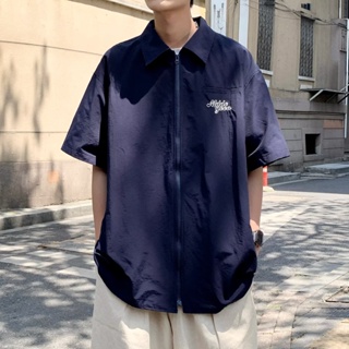 韓版時尚流行款式男士休閒襯衫中性印花大碼垂褶襯衫