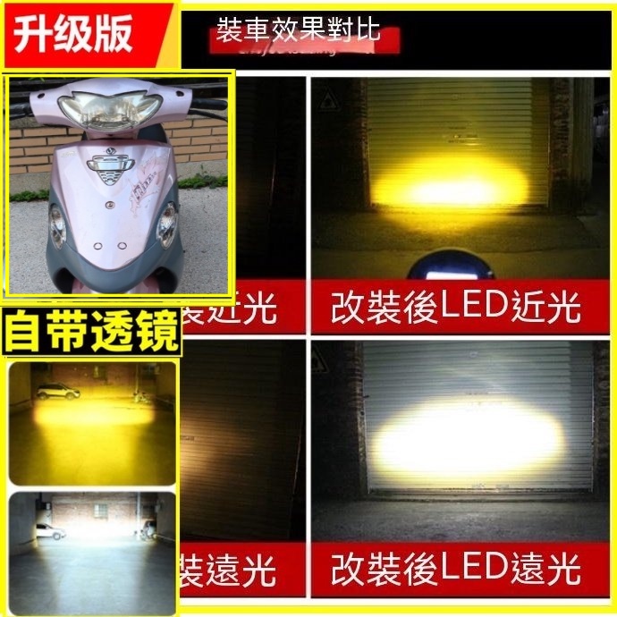 台灣現貨 風100小盤h6魚眼led燈炮 SYM三陽機車風100聚光版led燈  LED魚眼大燈 LED魚眼機車大燈