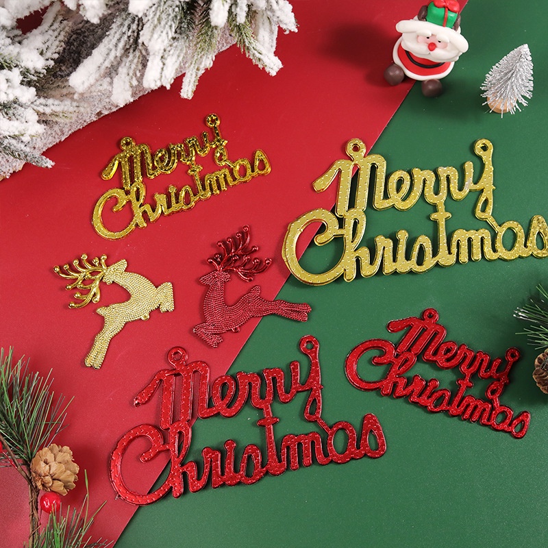 【C♥L】耶誕節  吊飾 塑膠 英文字母牌 耶誕快樂 蛋糕裝飾 麋鹿 烘焙甜品