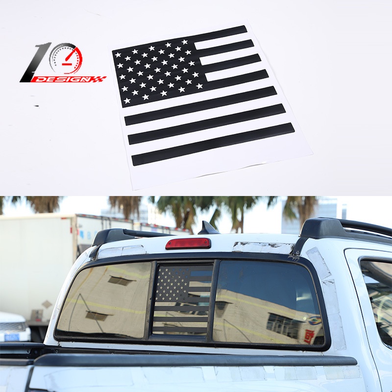 適用於11-15款 Toyota 豐田 Tacoma 塔庫瑪 後尾中間小玻璃貼紙 美國國旗 改裝飾件