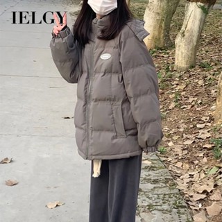 Ielgy韓版短款羽絨服女寬鬆冬裝連帽大衣