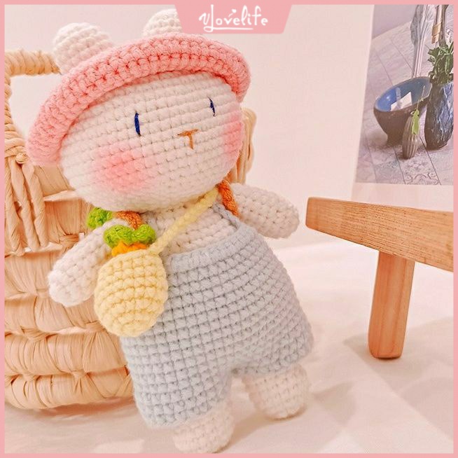 [Vlovelife]DIY 鈎織編織 毛綫材料包 手工編織嚮往生活的兔子鈎織diy材料包毛綫可愛情侶製作材料包