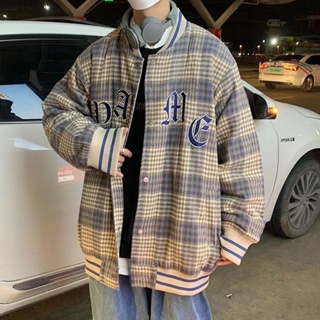 男士韓版時尚ins休閒棒球外套秋季新款復古字母刺繡外套