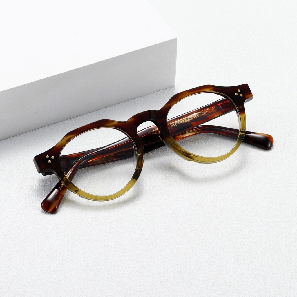 天為爾TVR516同款手工日本玳瑁雙色板材眼鏡架純鈦眼鏡框男女復古