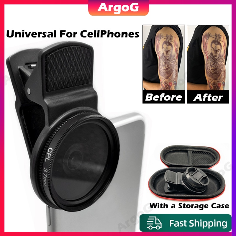 [ArgoG]52MM Cpl 鏡頭紋身通用圓形偏光鏡鏡頭濾鏡便攜式偏光鏡手機相機鏡頭偏光鏡鏡頭濾鏡
